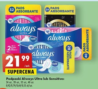 Biedronka Podpaski secure night always ultra oferta