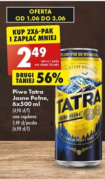 Biedronka Piwo tatra jasne pełne oferta