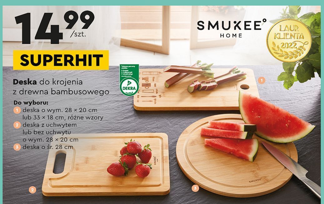Biedronka Deska bambusowa śr. 28 cm smukee kitchen oferta