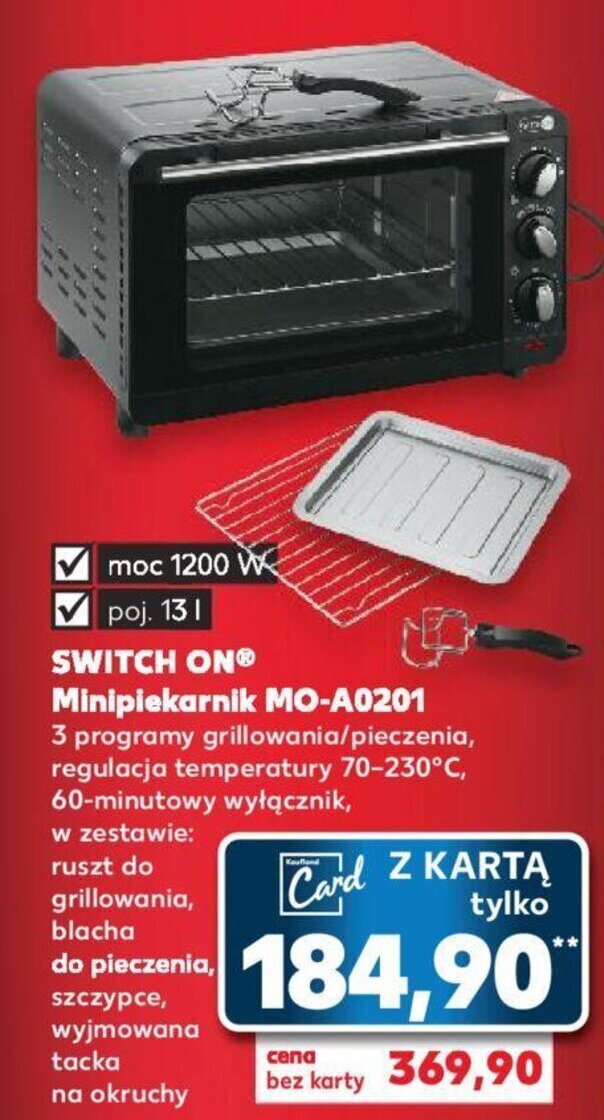 Kaufland SWITCH ONⓇ Minipiekarnik MO-A0201 13L oferta