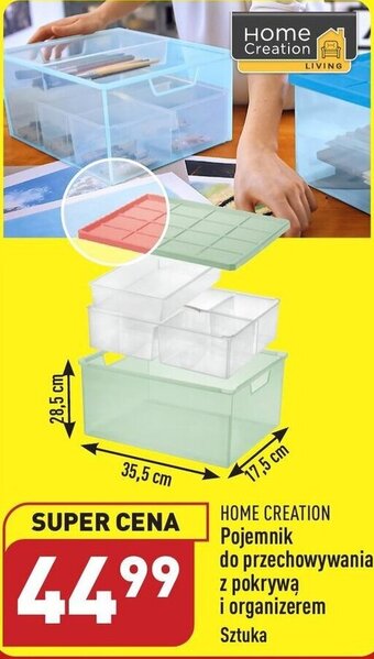 ALDI HOME CREATION Pojemnik do przechowywania z pokrywą i organizerem oferta