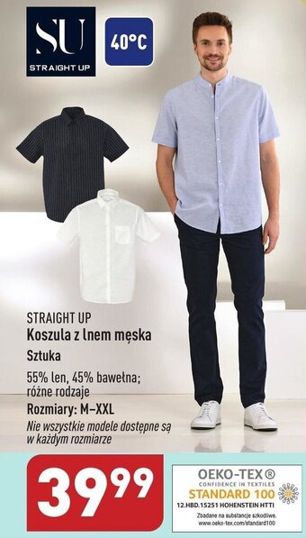 ALDI STRAIGHT UP Koszula z lnem męska oferta