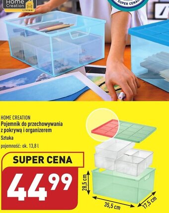 ALDI HOME CREATION Pojemnik do przechowywania z pokrywą i organizerem oferta