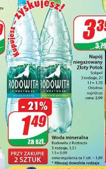 Dino Woda delikatnie gazowana rodowita z roztocza oferta