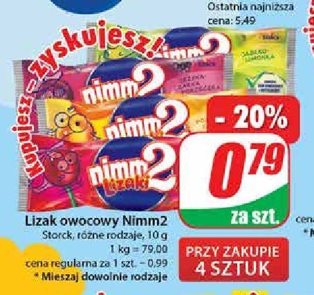Dino Lizak pomarańcza cytryna nimm2 lizaki oferta