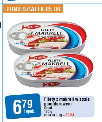 E.Leclerc Filety z makreli w sosie pomidorowym graal oferta