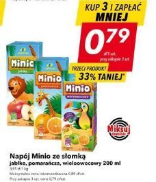 Lewiatan Napój pomarańczowy minio ze słomką 200ml oferta