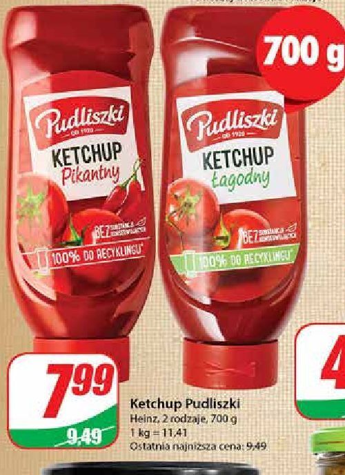 Dino Ketchup łagodny pudliszki oferta
