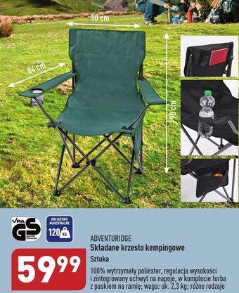 ALDI ADVENTURIDGE Składane krzesło kempingowe oferta