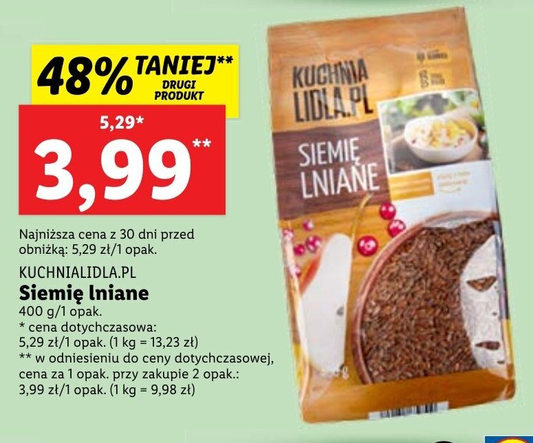 Lidl KUCHNIALIDLA.PL Siemię lniane 400g oferta