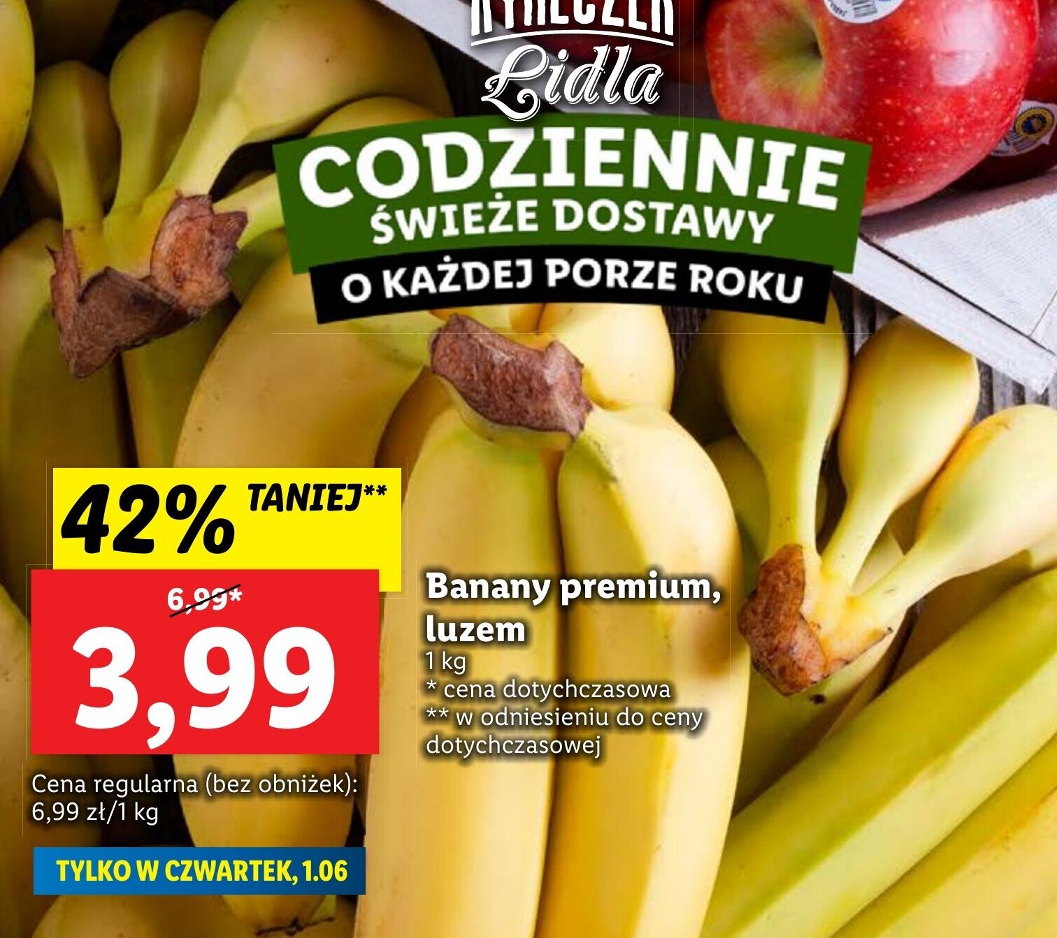 Lidl Banany premium, luzem 1 kg oferta