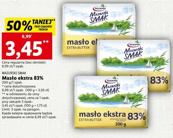 Lidl MAZURSKI SMAK Masło ekstra 83% 200g oferta