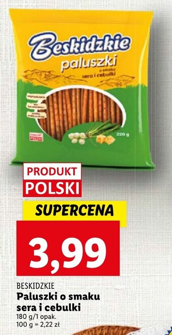 Lidl Beskidzkie Paluszki o smaku sera i cebulki 180g oferta