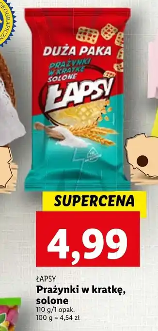 Lidl Prażynki w kratkę, solone 110g oferta