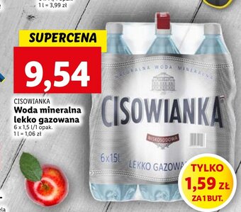 Lidl CISOWIANKA Woda mineralna lekko gazowana 6x1,5l oferta