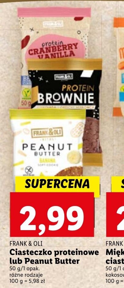 Lidl Ciasteczko proteinowe lub Peanut Butter 50g oferta
