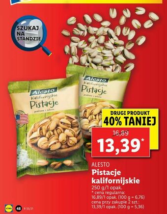 Lidl Pistacje kalifornijskie oferta
