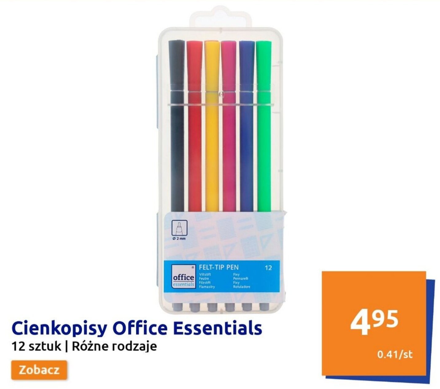 Action Cienkopisy Office Essentials 12szt. oferta