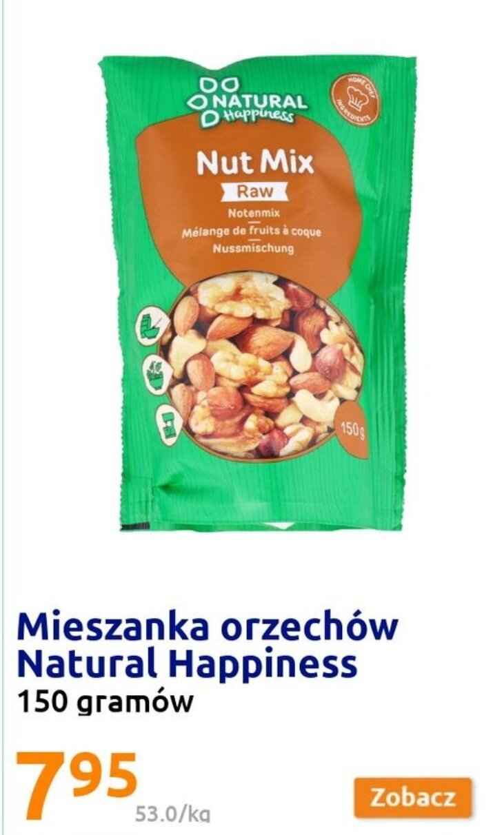 Action Mieszanka orzechów Natural Happiness 150 gramów oferta