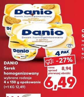 Kaufland Danio serek homogenizowany o smaku waniliowym 520 g (4 x 130 g) oferta