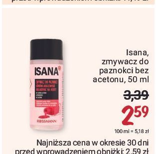 Rossmann Zmywacz do paznokci bez acetonu isana oferta