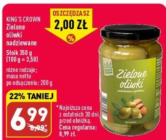 ALDI Oliwki zielone z migdałami king's crown (aldi) oferta