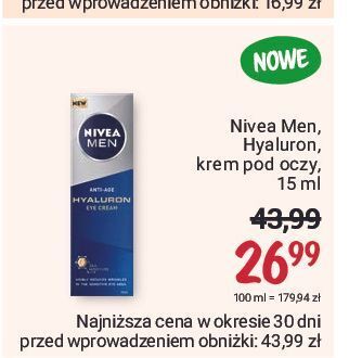 Rossmann Krem pod oczy nivea men hyaluron oferta