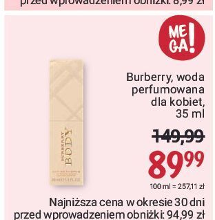 Rossmann Woda perfumowana burberry body oferta