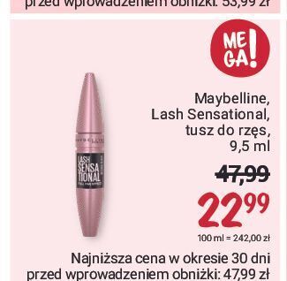 Rossmann Tusz do rzęs black maybelline lash sensational oferta