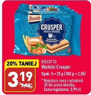 ALDI Wafelki mleczno-orzechowe biscotto oferta