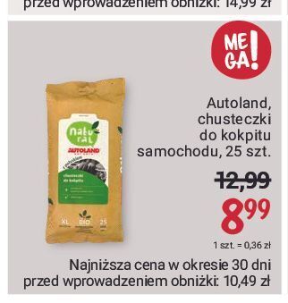 Rossmann Chusteczki do kokpitu natural autoland oferta