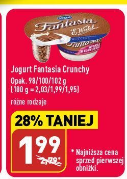 ALDI Jogurt z mleczną czekoladą danone fantasia e. wedel oferta