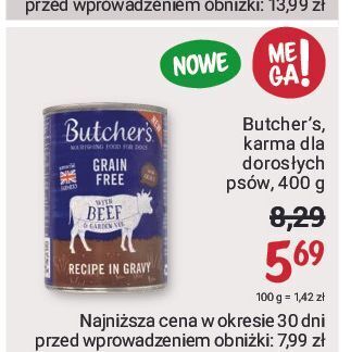 Rossmann Karma dla psa wołowina butcher's grain free oferta
