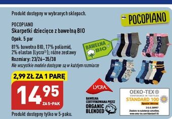 ALDI Skarpety dziecięce z bawełną bio 23/26-35/38 pocopiano oferta