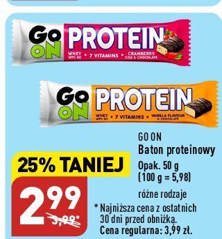 ALDI Baton proteinowy wanilia 25% sante go on! protein oferta