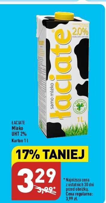 ALDI Mleko 2% łaciate oferta