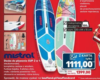 Kaufland Deska do pływania sup dwukomorowa mistral oferta