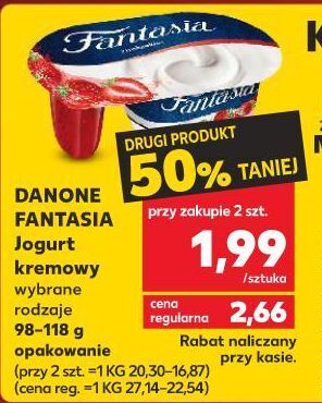 Kaufland Jogurt z truskawkami danone fantasia oferta