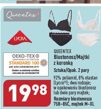 ALDI Biustonosz koronkowy 75b-85c queentex oferta