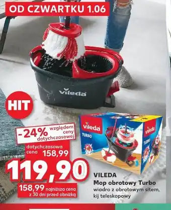 Kaufland Mop + wiadro z wyciskaczem turbo vileda oferta