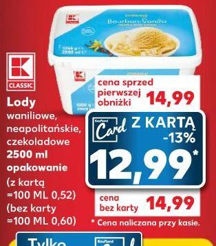 Kaufland Lody bourbon-vanilla k-classic oferta