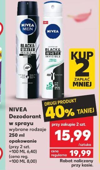 Kaufland Antyperspirant fresh nivea invisible black & white oferta