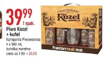 E.Leclerc Piwo + szklanka kozel cerny  lezak oferta