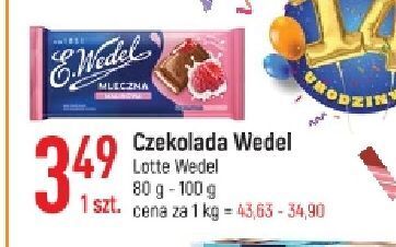 E.Leclerc Czekolada mleczna truskawkowa e. wedel oferta