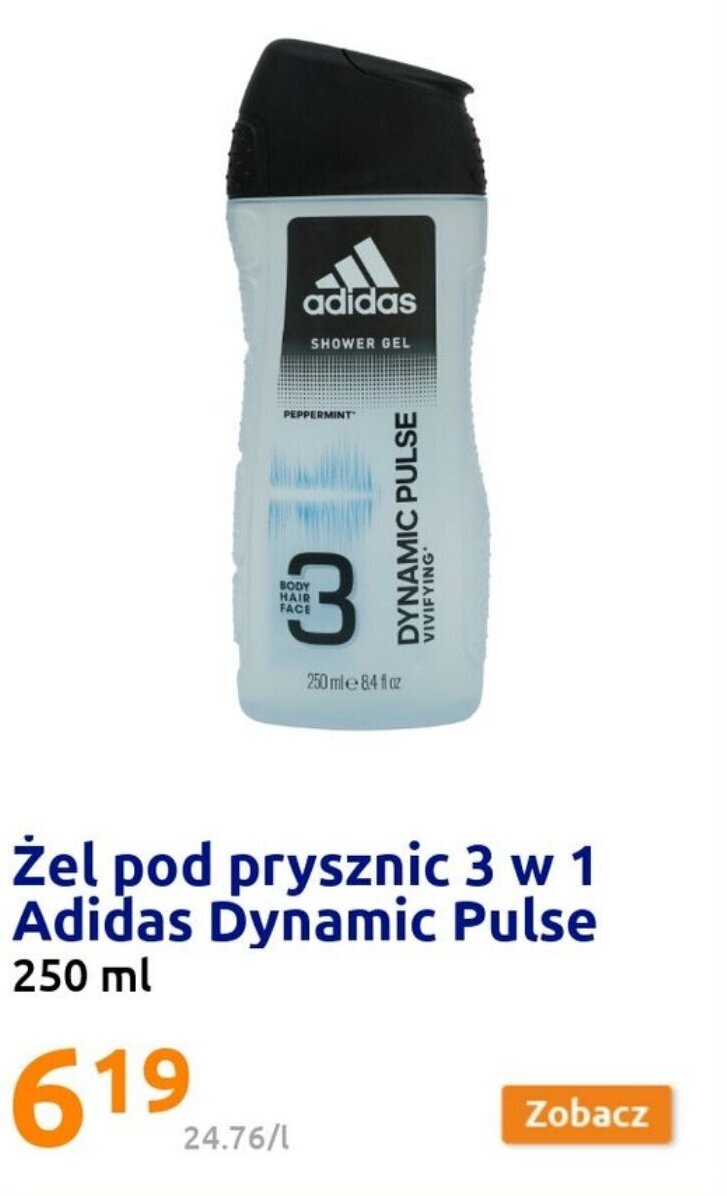 Action Żel pod prysznic 3 w 1 Adidas Dynamic Pulse 250ml oferta