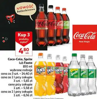 Auchan Coca-Cola, Sprite lub Fanta 850ml oferta