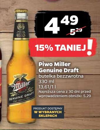 Netto Piwo miller genuine draft oferta