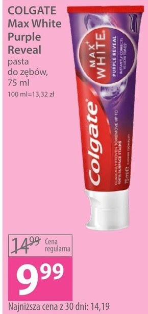 Hebe Pasta do zębów colgate max white purple reveal 75ml oferta