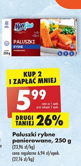 Biedronka Paluszki rybne panierowane mare fino oferta