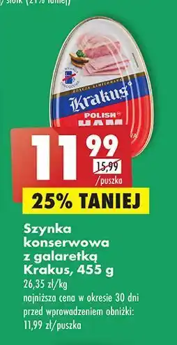 Biedronka Szynka konserwowa w galarecie krakus animex oferta